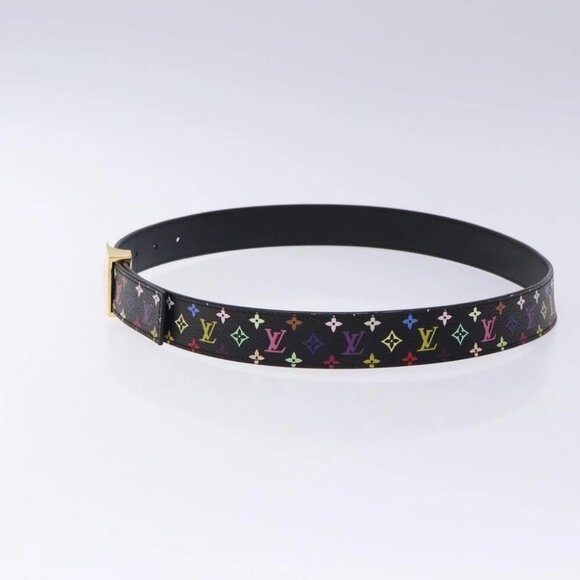 LOUIS VUITTON Multicolor Ceinture LV cut Belt Black M6890 LV Auth - Picture 5 of 12